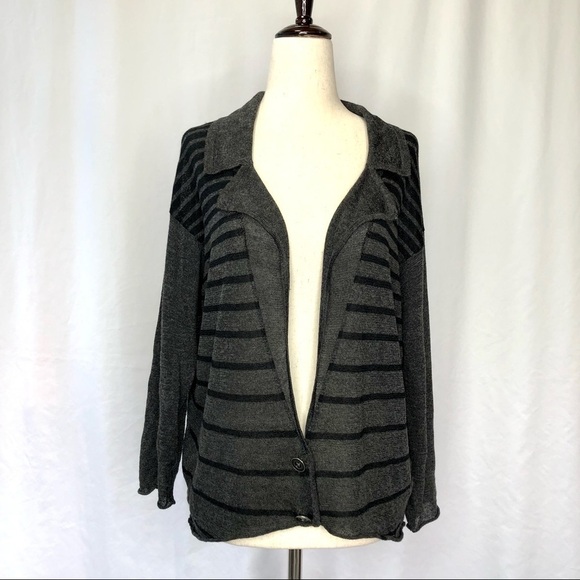 Free People linen blend semi sheer sweater blazer - Picture 1 of 11